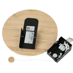 Runde Holz Wandlampe mit Schalter flach Modern