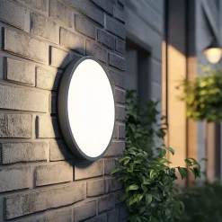 Runde LED Außenwandleuchte IP54 Aluminium Schwarz 18 W