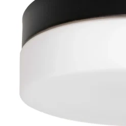 Runde LED Deckenlampe Glas Metall IP44 Ø18 cm 12 W