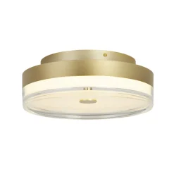 Runde LED Deckenlampe in Gold Metall Ø30 cm 3000 K 21 W