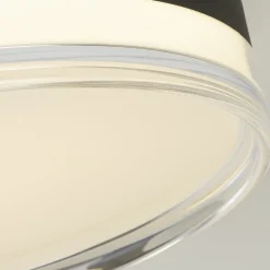 Runde LED Deckenlampe Schwarz Metall 858 lm warmweiß