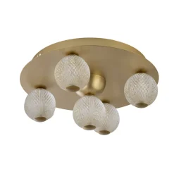 Runde LED Deckenleuchte in Gold Metall Ø33 cm 3000 K