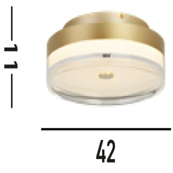 Runde LED Deckenleuchte Metall in Gold Ø40 cm 1850 lm