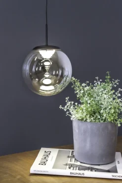 Runde LED Hängelampe in Schwarz Rauchsilber Ø15 cm 10 W