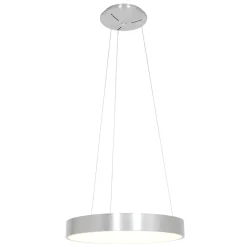 Runde LED Hängelampe in Silber Ø48 cm 2700 K wohnlich