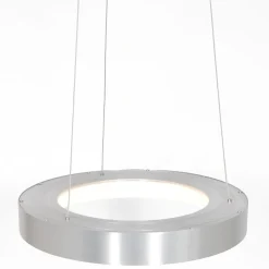 Runde LED Hängelampe in Silber Ø48 cm 2700 K wohnlich