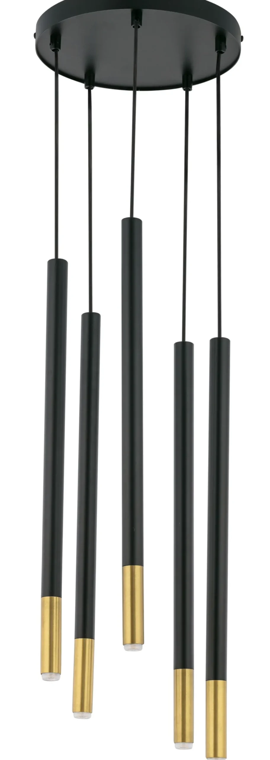 Runde Pendellampe Schwarz Gold Messing Ø25 cm dekorativ