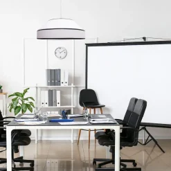 Runde Pendelleuchte Baumwolle wohnlich Weiß E27 B:45 cm