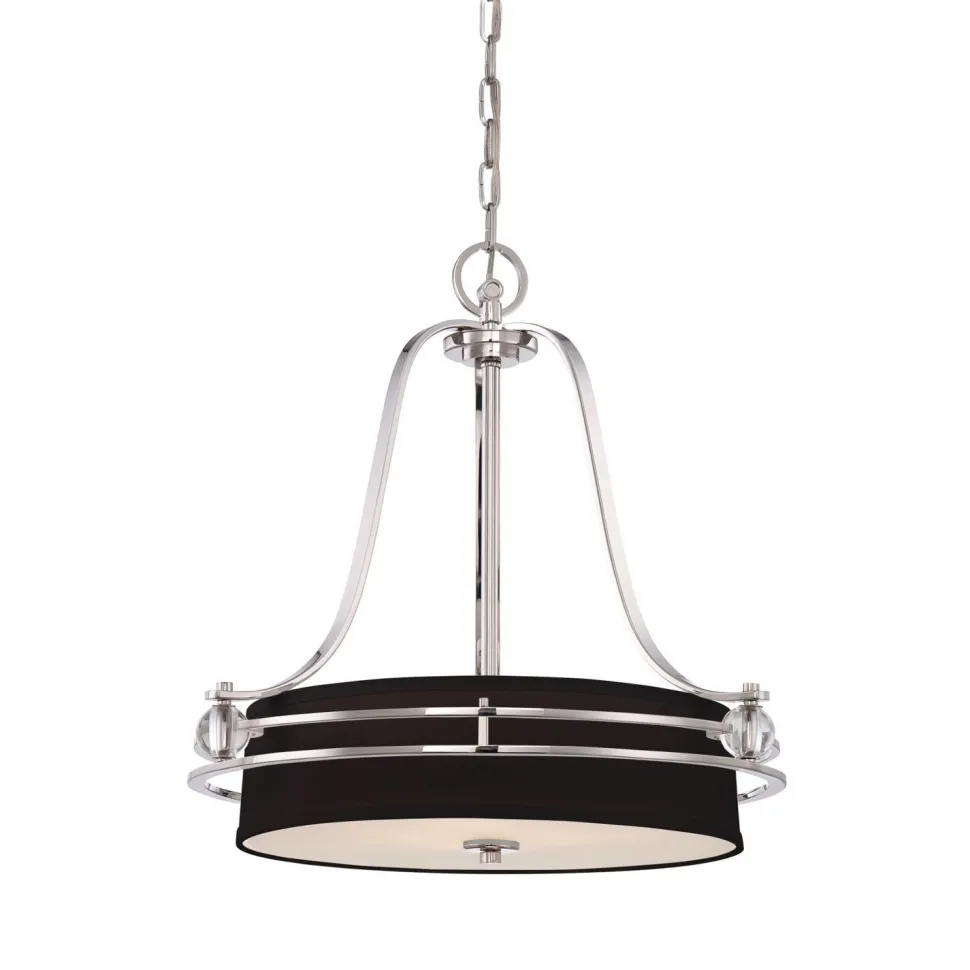 Runde Pendelleuchte in Schwarz Silber Ø58cm blendarm