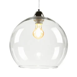 Runde Pendelleuchte Kugel Schirm Glas E27 BILBAO
