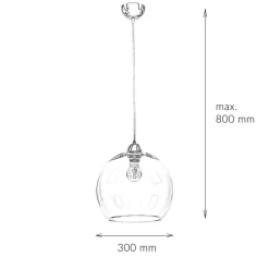 Runde Pendelleuchte Kugel Schirm Glas E27 BILBAO