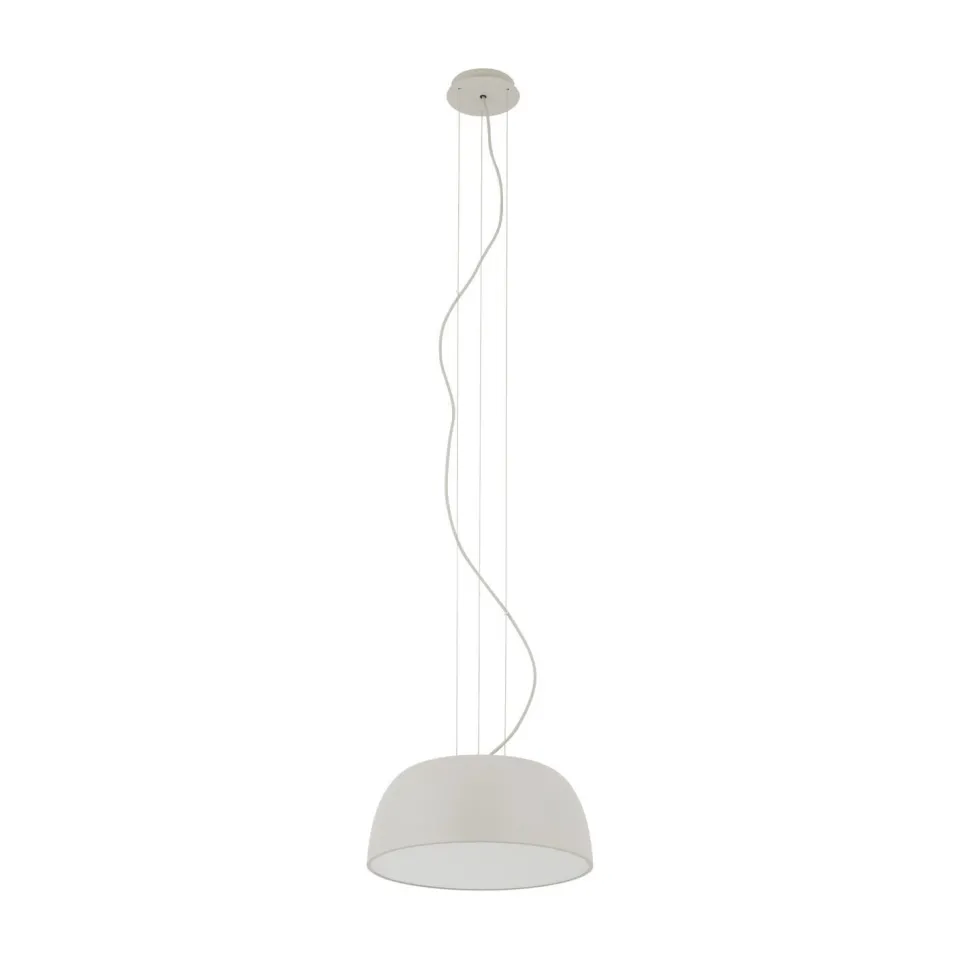 Runde Pendelleuchte Metall Seidengrau Weiß E27 Ø38 cm