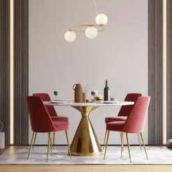 Runde Pendelleuchte Metall Glas Gold Ø48 cm dekorativ