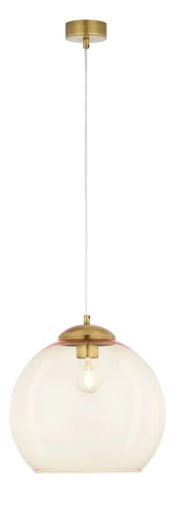 Runde Pendelleuchte Metall Glas Kugel E27 Vintage