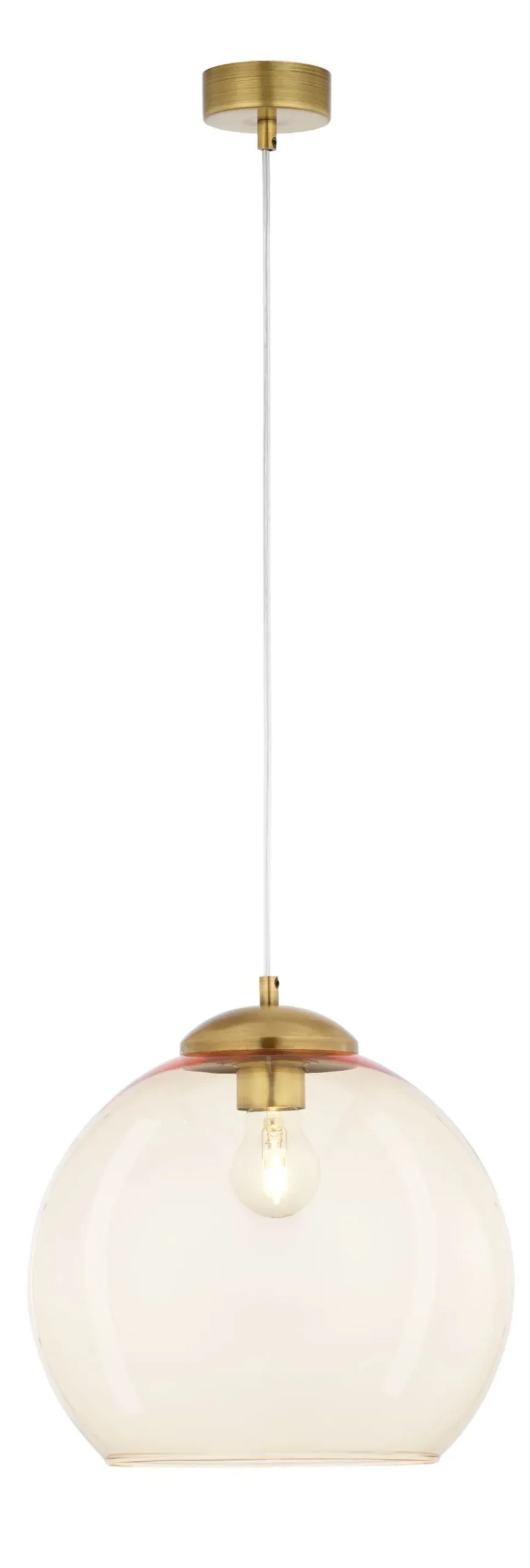 Runde Pendelleuchte Metall Glas Kugel E27 Vintage