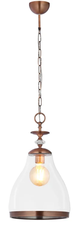 Runde Pendelleuchte Metall Glas E27 Ø29cm wohnlich