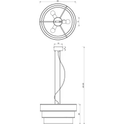 Runde Pendelleuchte Schwarz Metall E27 Ø55 cm Industrie