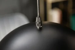 Runde Pendelleuchte Schwarz Gold Metall Ø30 cm Retro