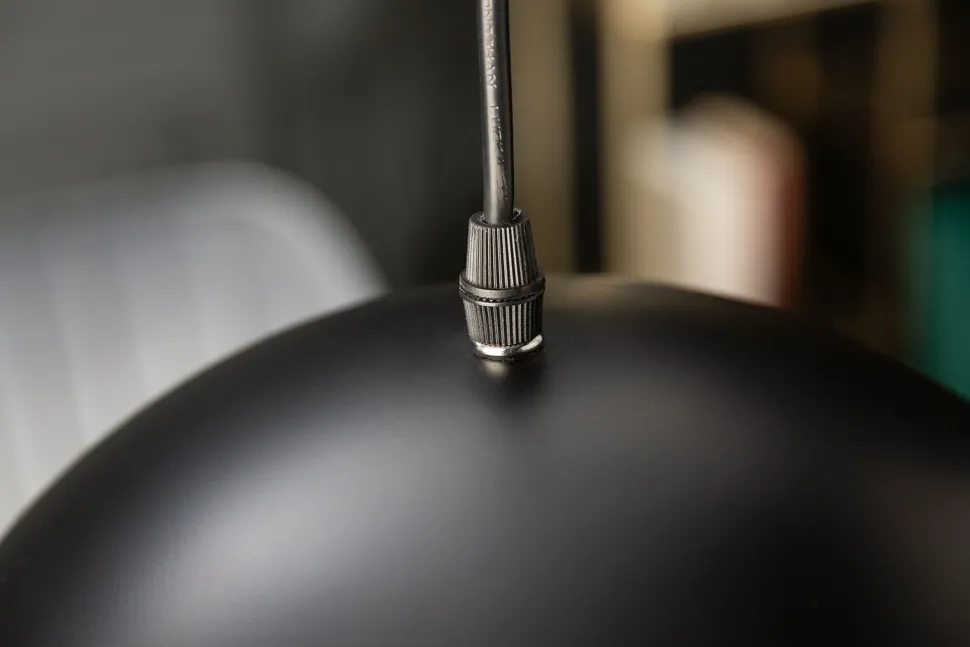 Runde Pendelleuchte Schwarz Gold Metall Ø30 cm Retro