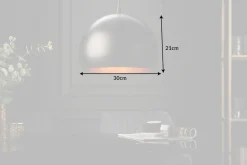 Runde Pendelleuchte Schwarz Gold Metall Ø30 cm Retro