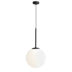 Runde Pendelleuchte Schwarz Weiß Glas Metall E27 Ø30 cm