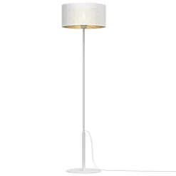 Runde Stehleuchte in Weiß Gold 150 cm groß Metall