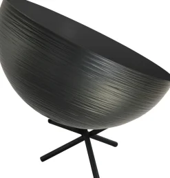 Runde Vintage Tischleuchte Tischlampe in Schwarz