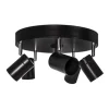 Runder Deckenspot 5-flammig GU10 Metall B: 30cm klein Schwarz