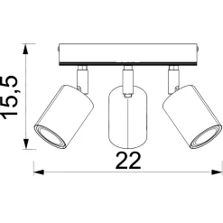 Runder Deckenstrahler flexibel Holz Metall Weiß Natur