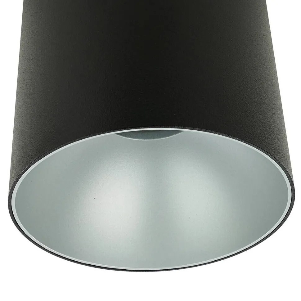 Runder Deckenstrahler in Schwarz Silber Ø12,7cm