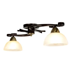 Rustikale Deckenleuchte Schwarz Weiß AURORA