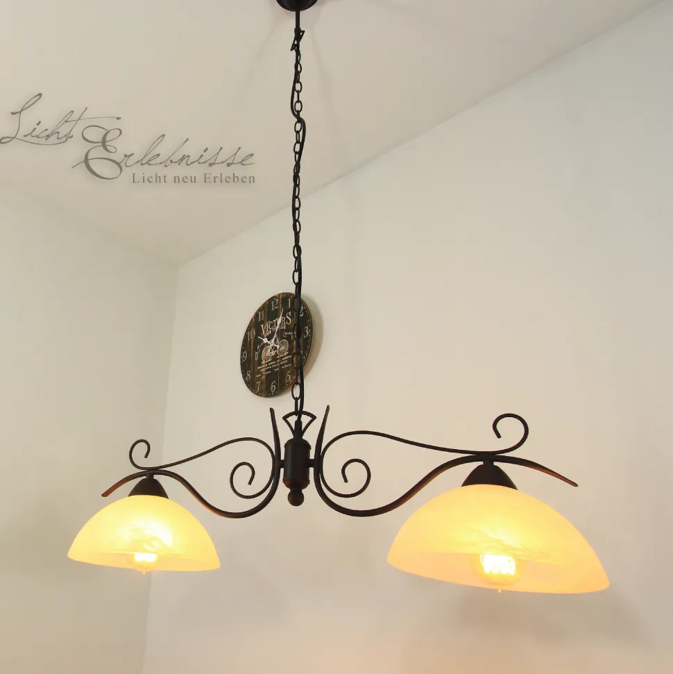 Rustikale Hängeleuchte Country 2-flmg