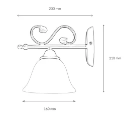 Rustikale Landhaus Wandlampe DOROTHEA Alabaster Glas