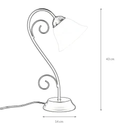 Rustikale Tischlampe Schwarz Alabaster H:43cm ATHEN