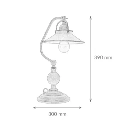 Rustikale Tischleuchte Country Premium