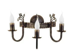 Rustikale Wandleuchte Metall in Messing E14 3-flammig