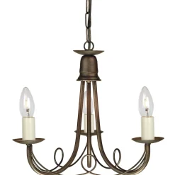 Rustikaler Kronleuchter Metall 3-armig Esszimmer