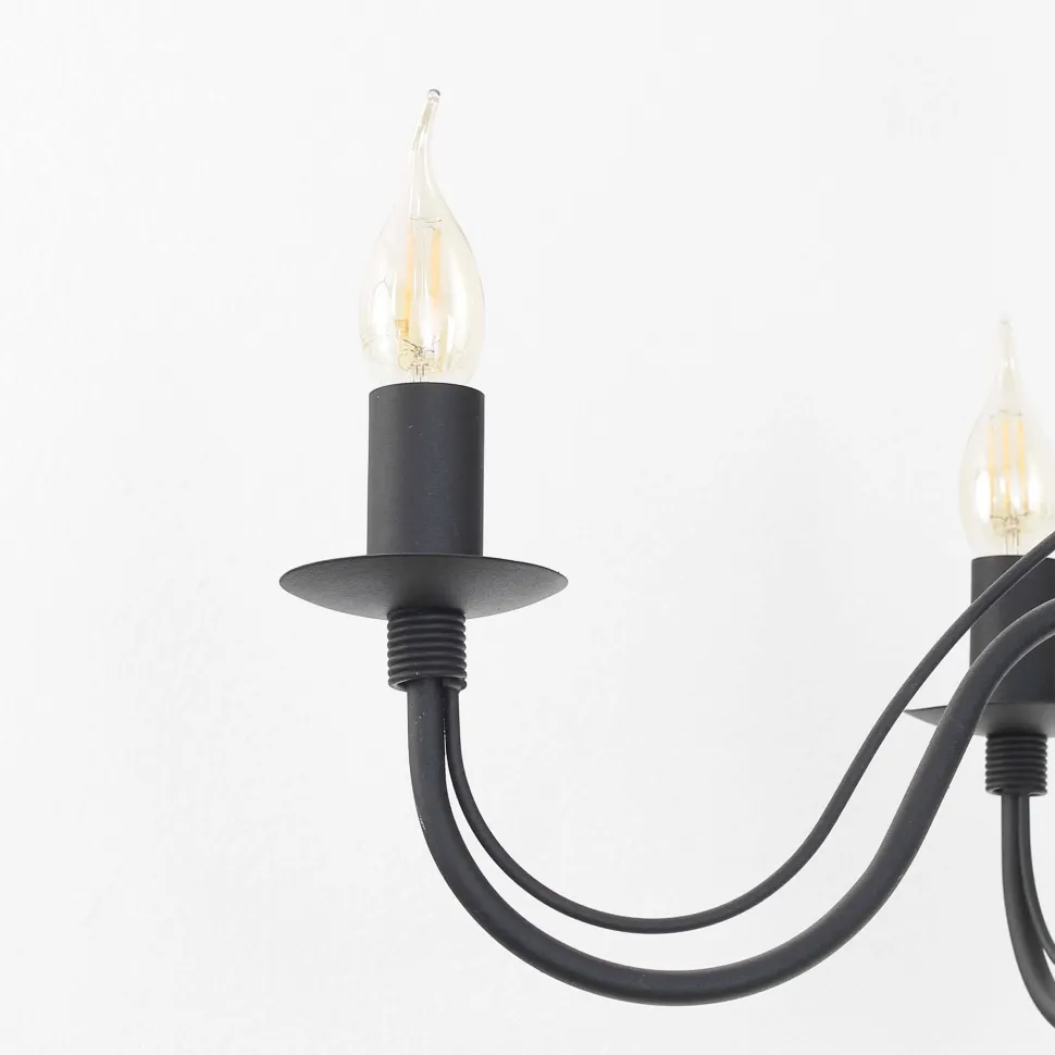 Rustikaler Kronleuchter Schwarz 5-armig E14 FIORANO