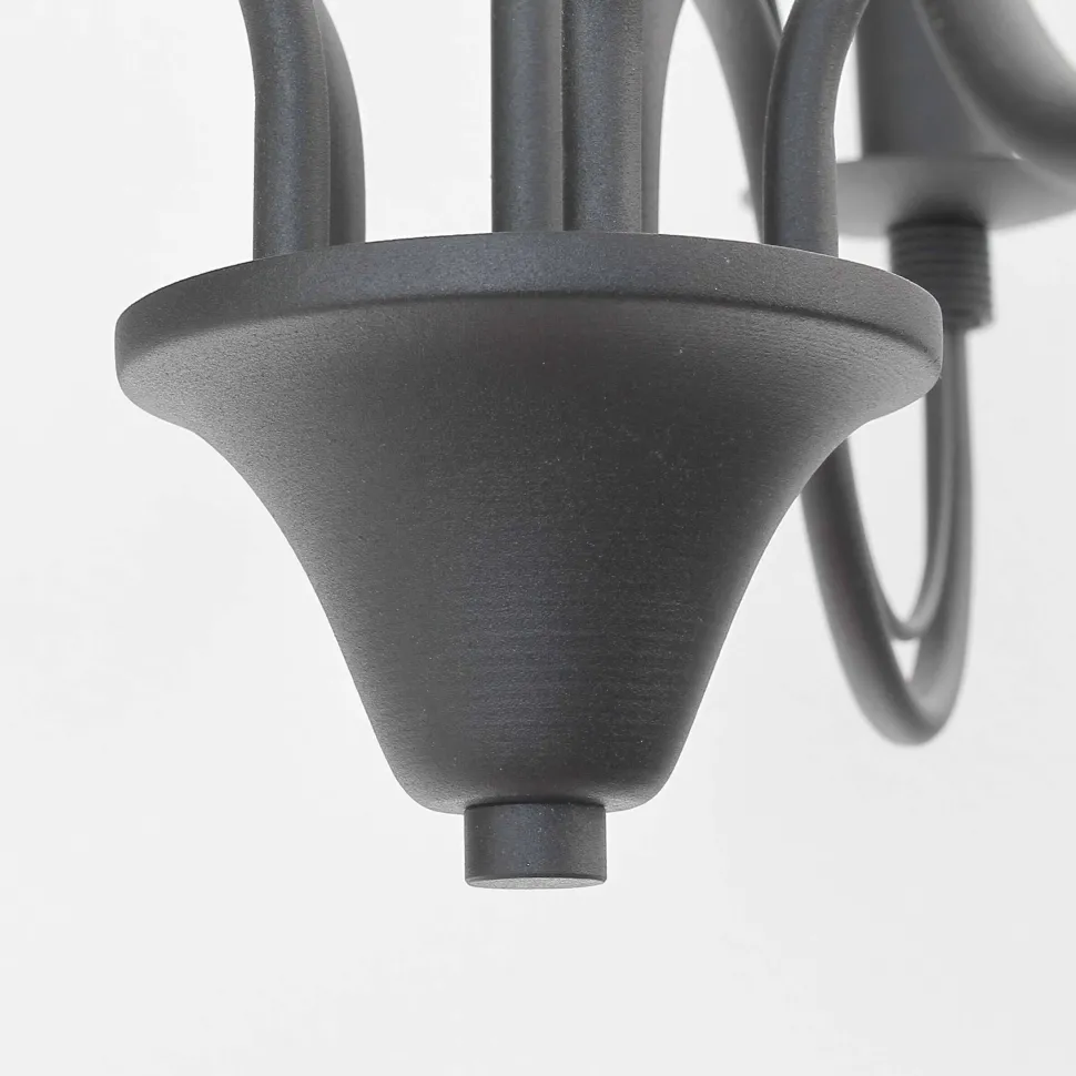 Rustikaler Kronleuchter Schwarz 5-armig E14 FIORANO