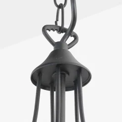 Rustikaler Kronleuchter Schwarz 5-armig E14 FIORANO