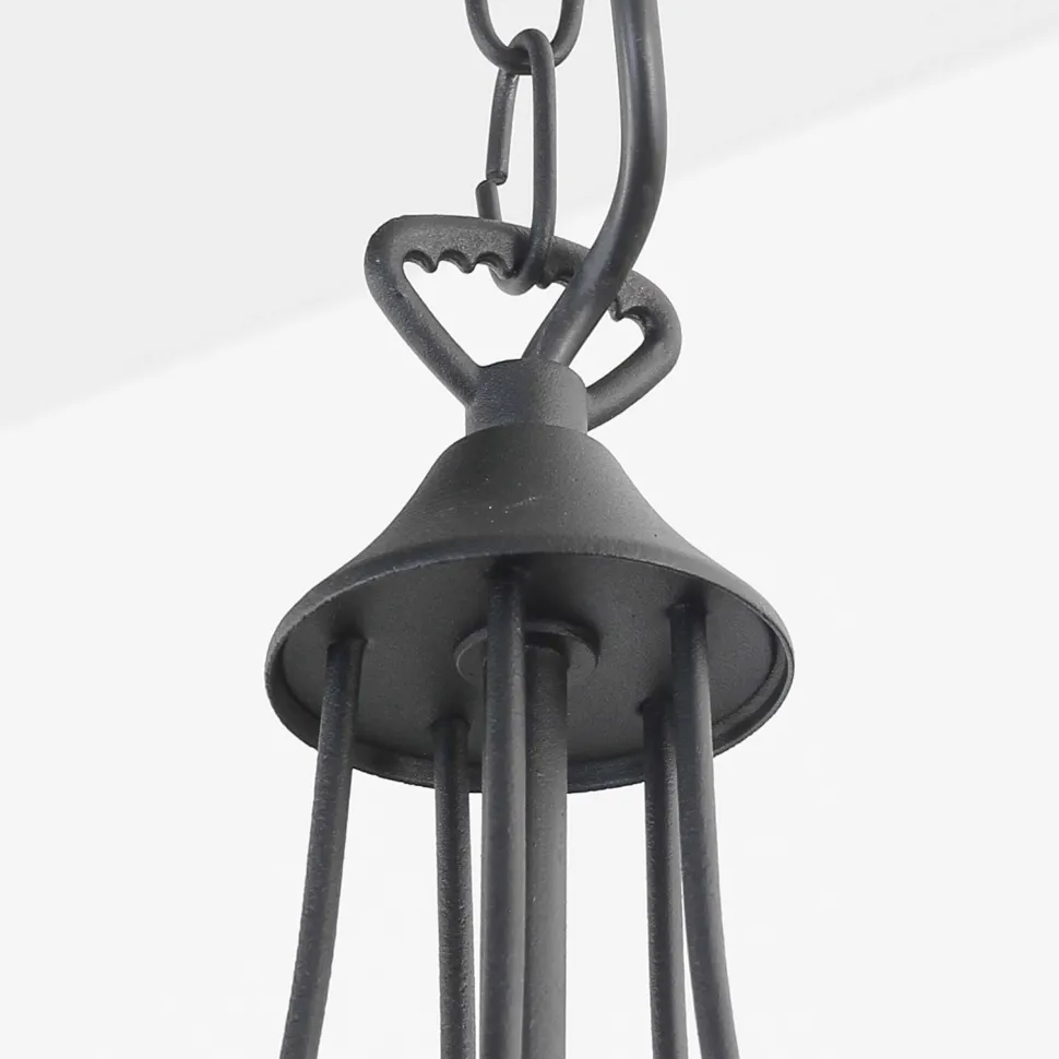 Rustikaler Kronleuchter Schwarz 5-armig E14 FIORANO