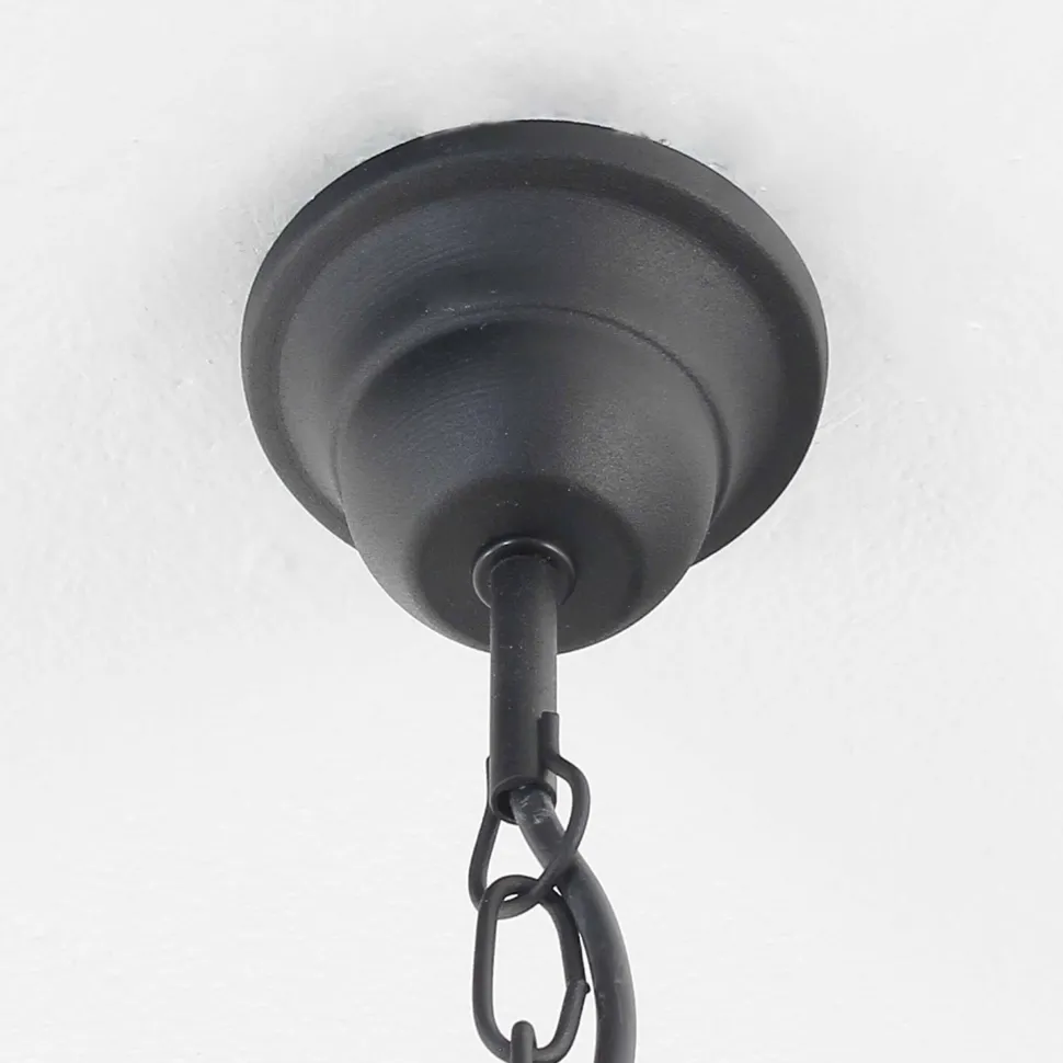 Rustikaler Kronleuchter Schwarz 5-armig E14 FIORANO