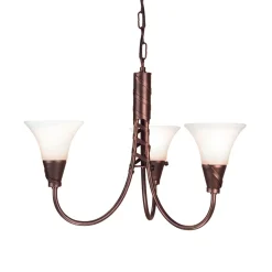 Rustikaler Lüster ROHDIN in Kupfer 3x14 Leuchte