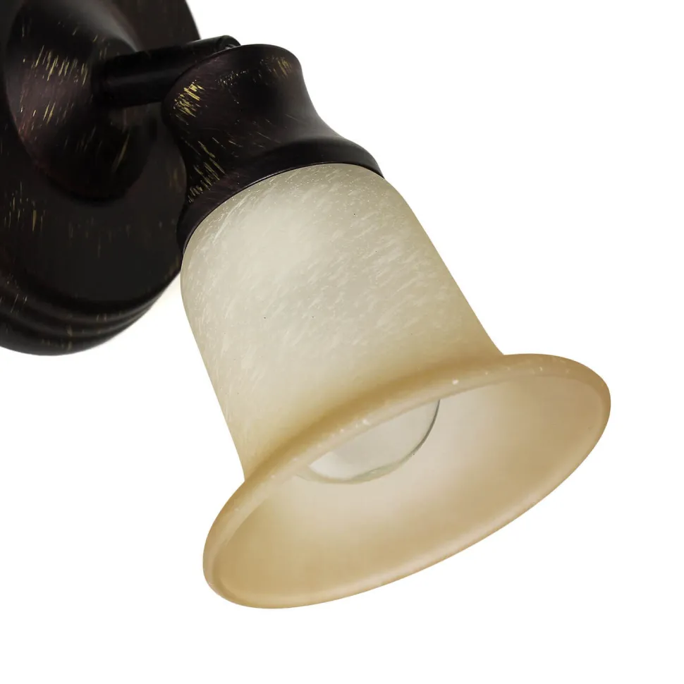 Rustikaler Wandspot Glasschirm E14