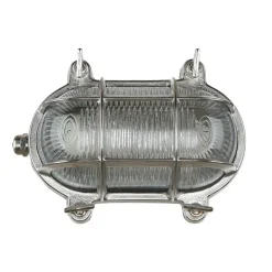 Schiffsleuchte Außen Messing in Nickel IP64 oval