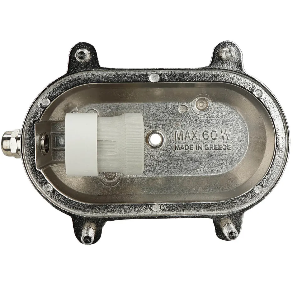 Schiffsleuchte Außen Messing in Nickel IP64 oval