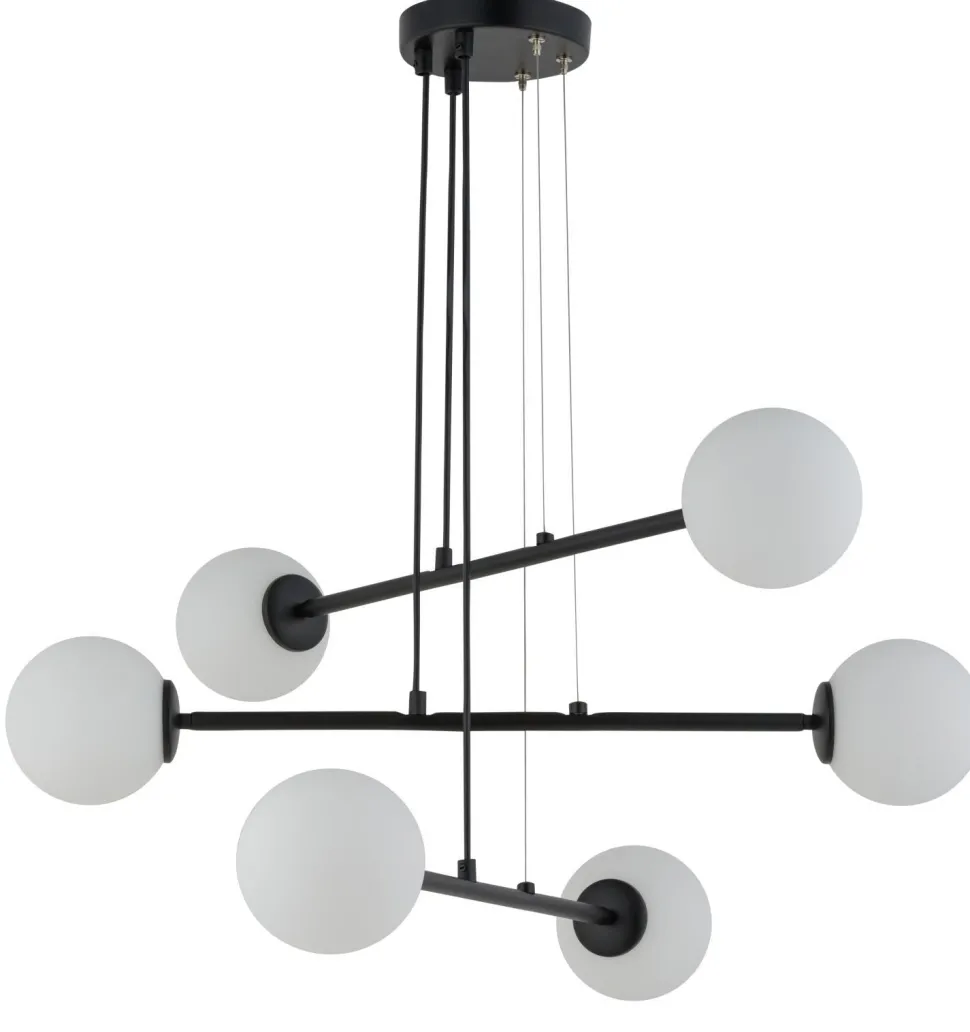 Schirm Pendelleuchte Metall Glas blendarm 6-flammig