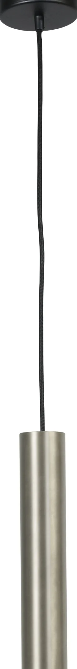 Schmale Hängelampe Metall Zylinder Ø5,4cm Nickel Schwarz