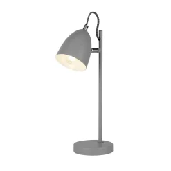 Schreibtischlampe Grau verstellbar H: 38,5 cm E14 Metall