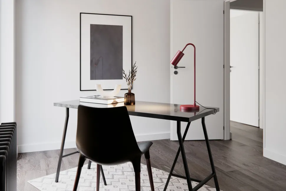 Schreibtischlampe Metall 51 cm hoch Dunkelrot GU10